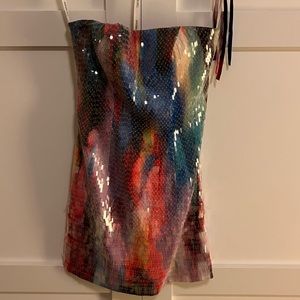 Sherri Hill Size 2 Multicolor Sequin Prom Homecoming short Dress